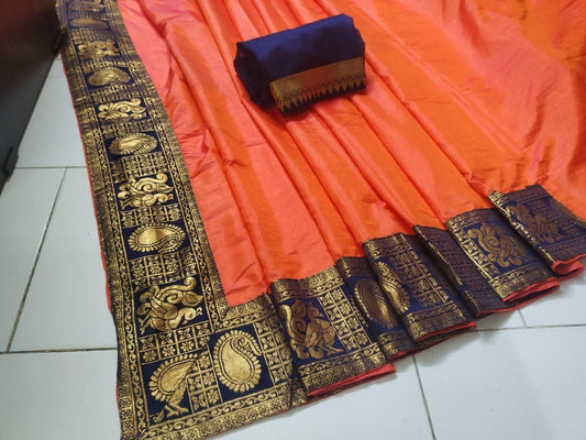 Fabulous Sana Silk Solid With Border Regular Saree