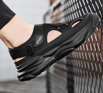 Men's Close Toe Breathable Sandals Black